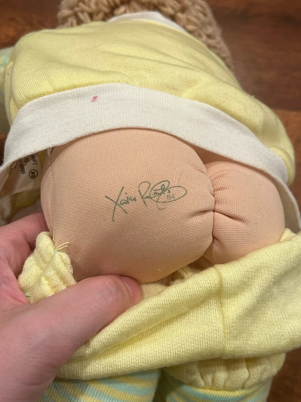 Vintage 1982 Cabbage Patch Kids Boy Doll with Yellow Outfit
